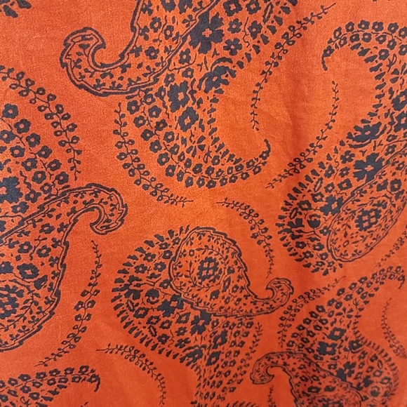 Lands' End Burnt Orange Paisley Blouse - Picture 4 of 10